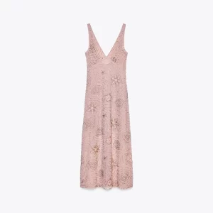 Sequin Bead Embroidery Long Dresses Women Sleeveless Ruffle Backless V Neck Sling Dress Female 2025 Summer Evening Party Vestido