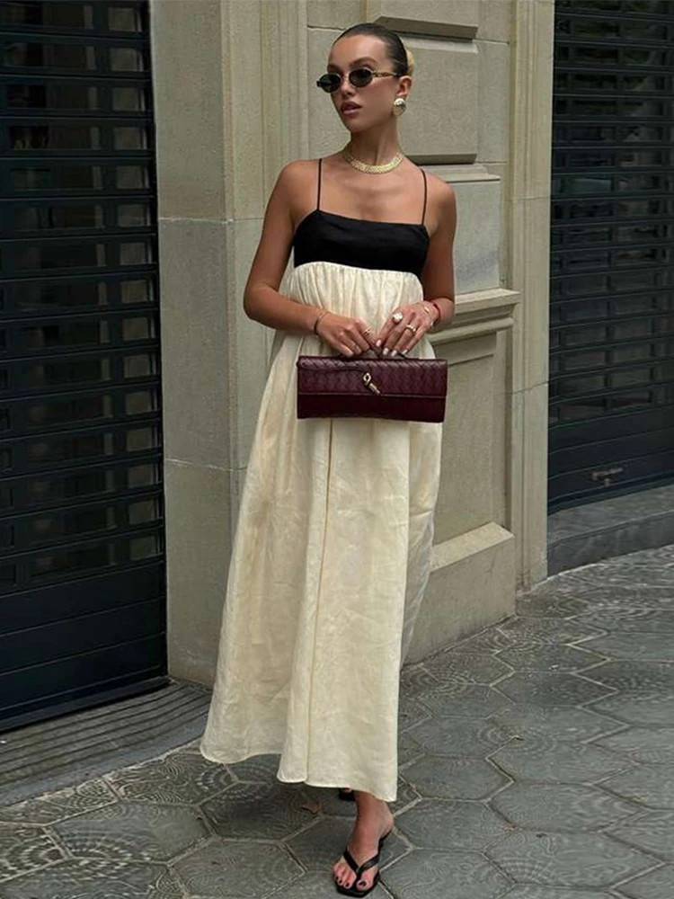 Sleeveless Square Neck Backless Sling Dress Summer High Waist Sexy Women - Image 3