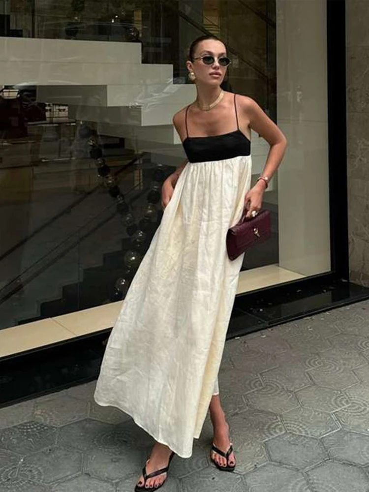Sleeveless Square Neck Backless Sling Dress Summer High Waist Sexy Women - Image 4