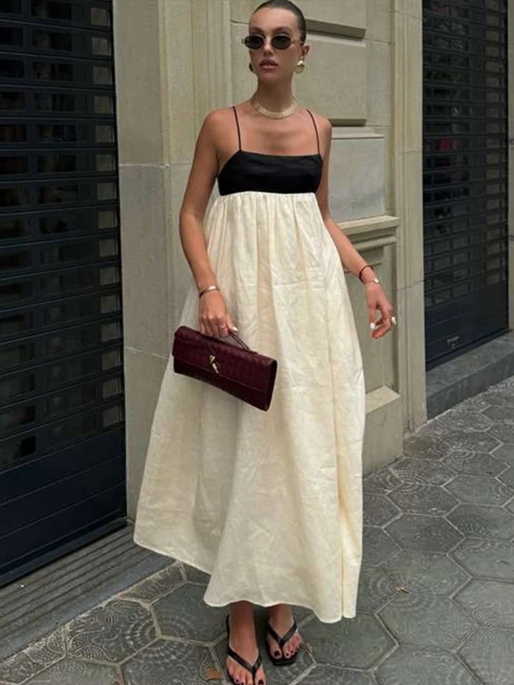 Sleeveless Square Neck Backless Sling Dress Summer High Waist Sexy Women - Image 5