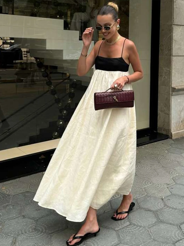 Sleeveless Square Neck Backless Sling Dress Summer High Waist Sexy Women - Image 6