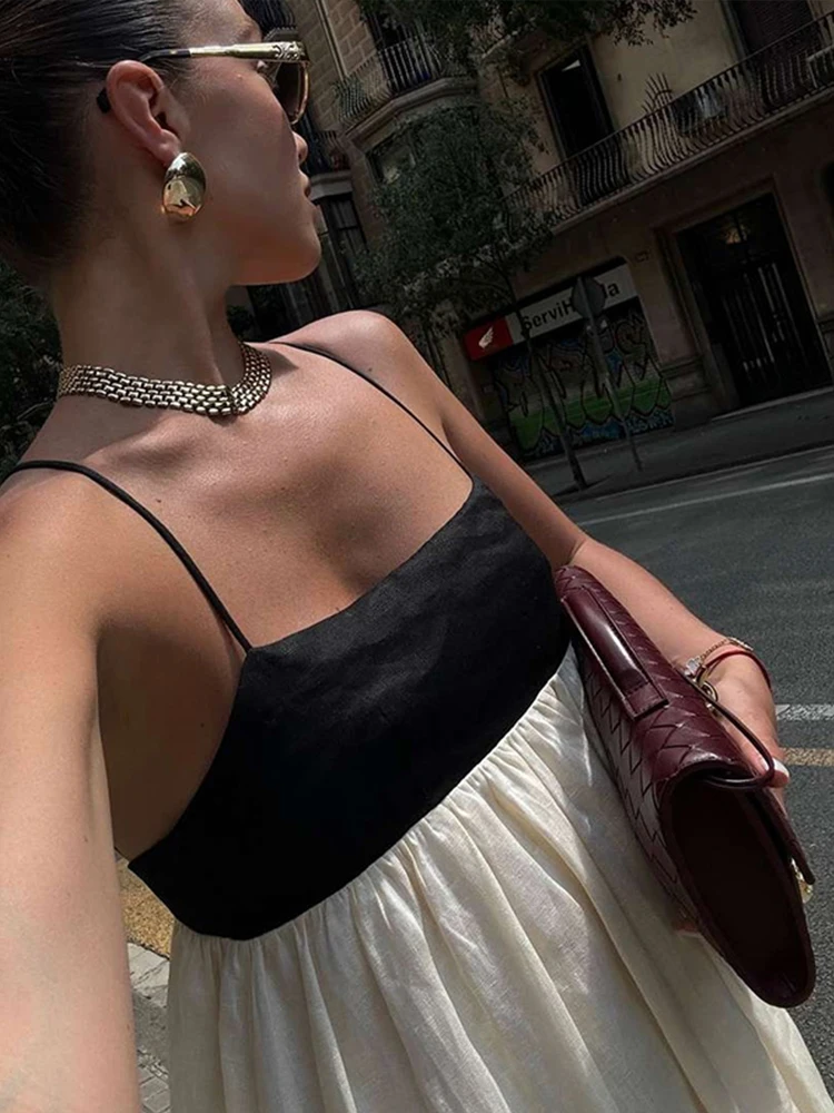 Sleeveless Square Neck Backless Sling Dress Summer High Waist Sexy Women - Image 7